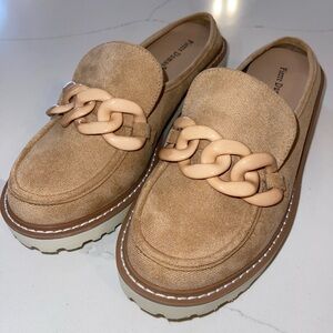 Pierre Dumas Tan Loafers with Chain Detail
